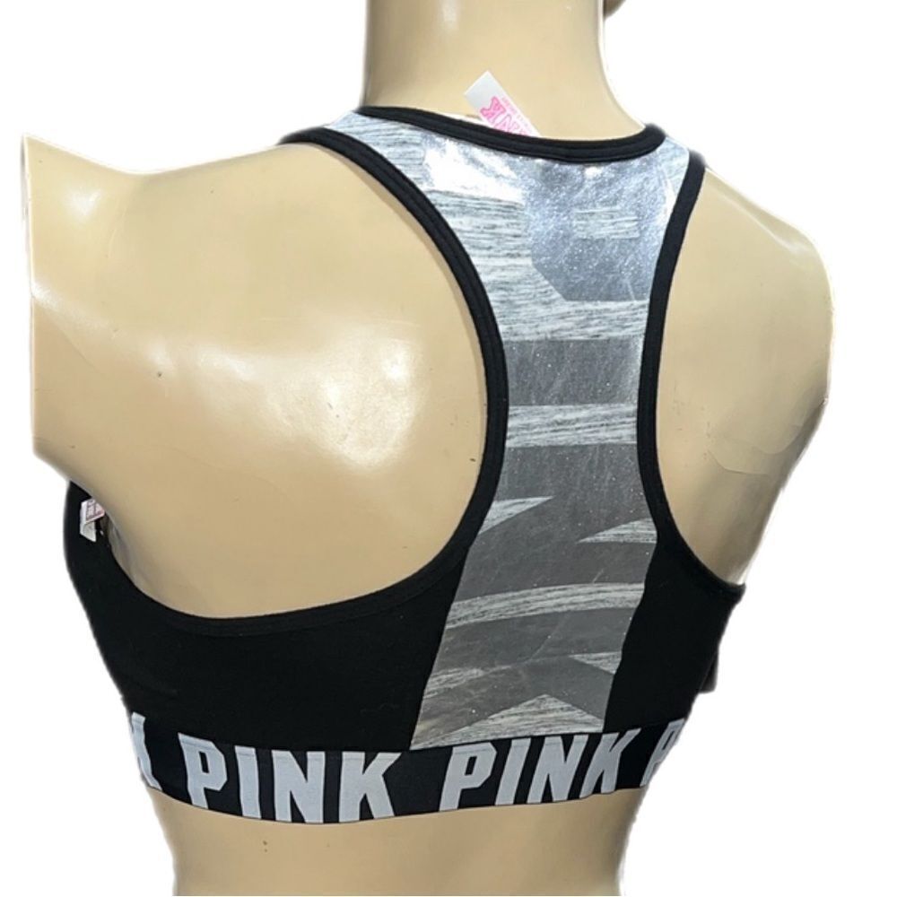 Victoria’s Secret Pink Crop high neck yoga Unlined Cotton Sport bralette bra L